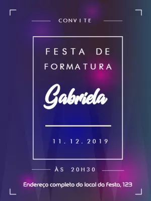 Convite Formatura Roxo para formatura