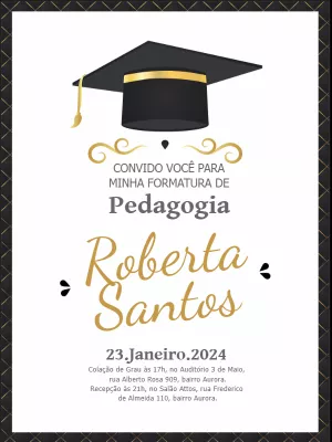 Convite Formatura Branco para formatura