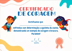 Convite Arte Certificado De Coragem Vacina para formatura