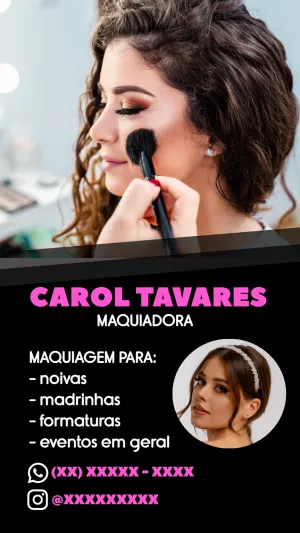 Convite Cartão De Visita Maquiadora Maquiagem para formatura