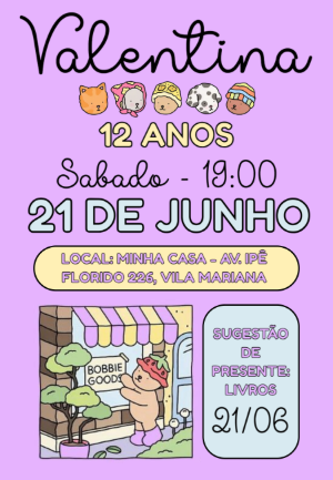 Convite Bobbie Goods Pintar para aniversário infantil